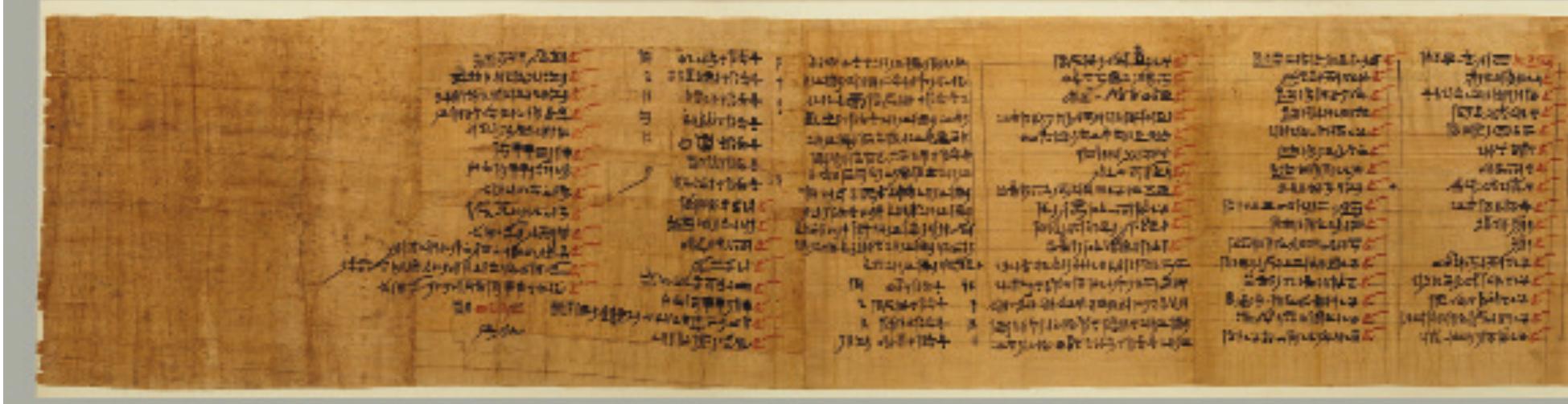 Figure 4: One of the texts from the Osiris Liturgies of Imhotep (The Metropolitan Museum of Art; Gift of Edward S. Harkness, 1935, 35.9.21a-0)  for BD 16, 110, 125, 148, 151, 150, and 161 occupying the full height of the papyrus.** Mosher has attributed the papyrus to the Memphite tradition, with spells, texts, and sequences established in the Saite period and used in the Memphite area during the Ptolemaic era.™ 