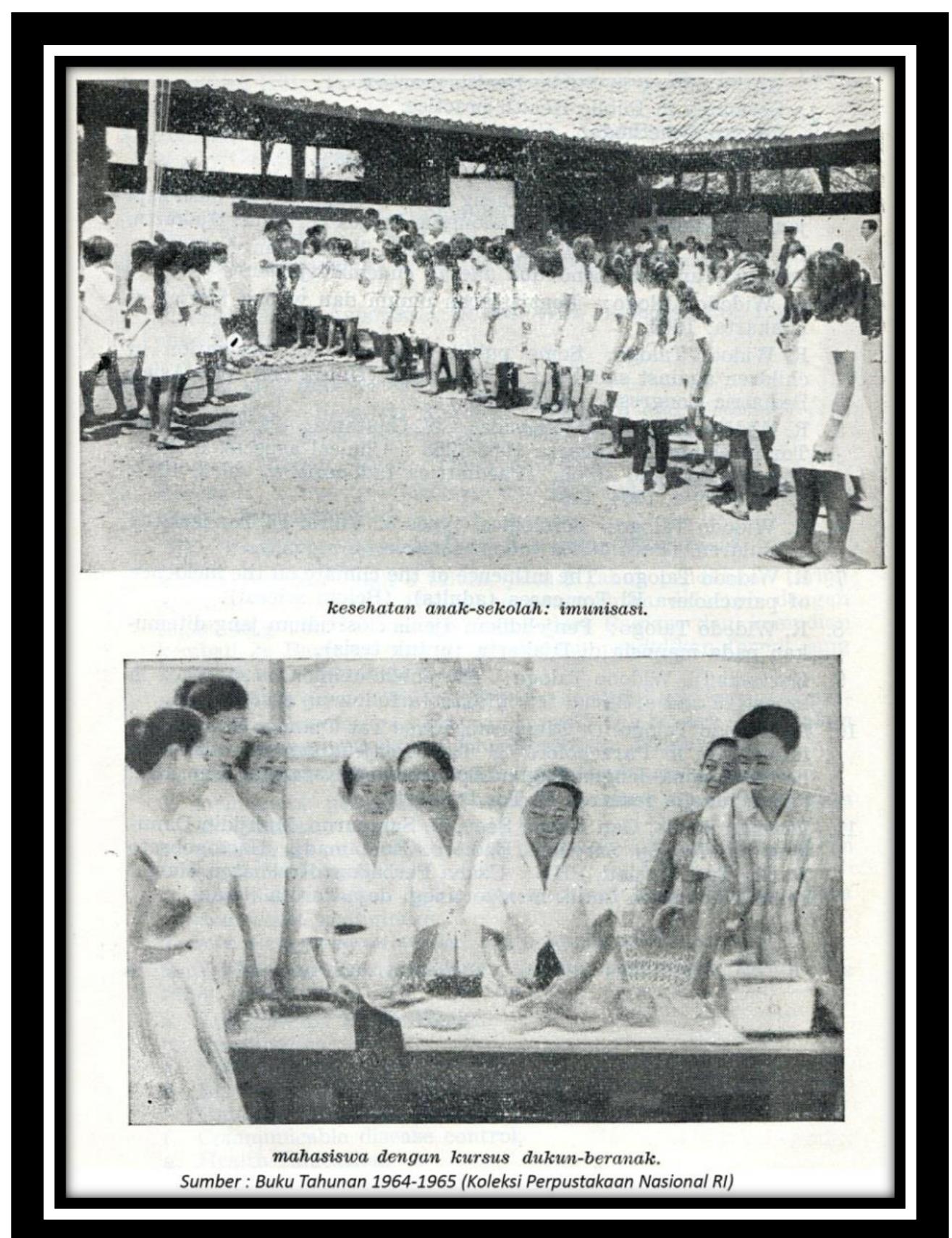 School Health (above, c.a. 1965) and the training of doekoens (below) in scientific birthing practices.