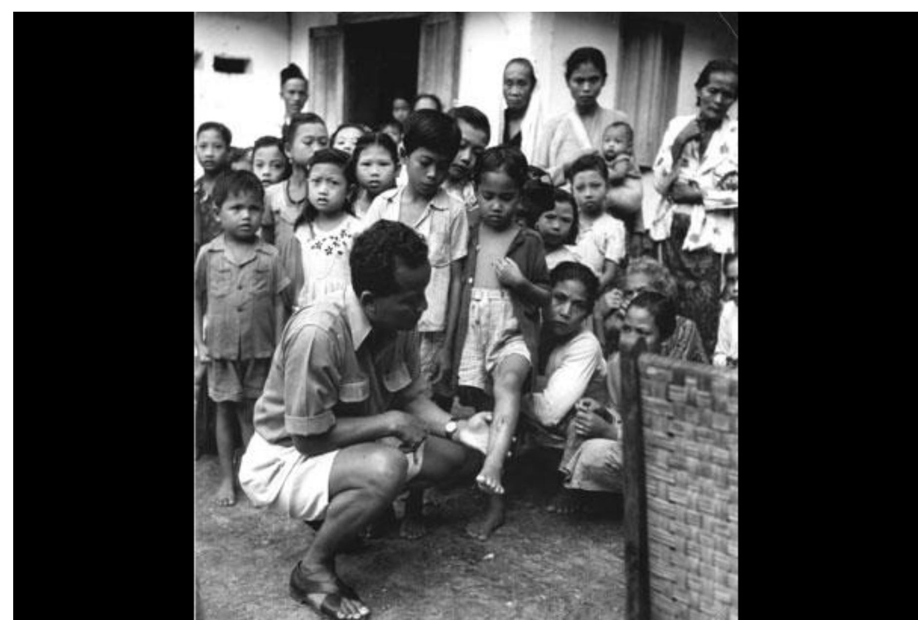 Juvenile mass examination and treatment of all children (the island of Sapudi) using penicillin.
