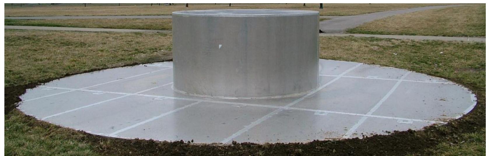Figure 6. Digital picture reference of the calibrated tophat reflector used in the calibration array of the spotlighted scene center. 