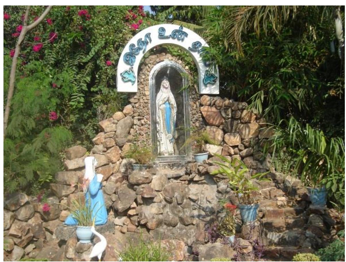 Figure 5.16. Lourdes grotto at Little Mount.  following in South India. 