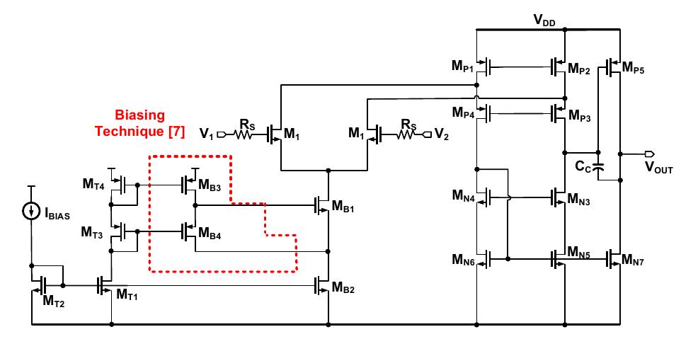 Fig. 10. OTA architecture used for Sensor design. 