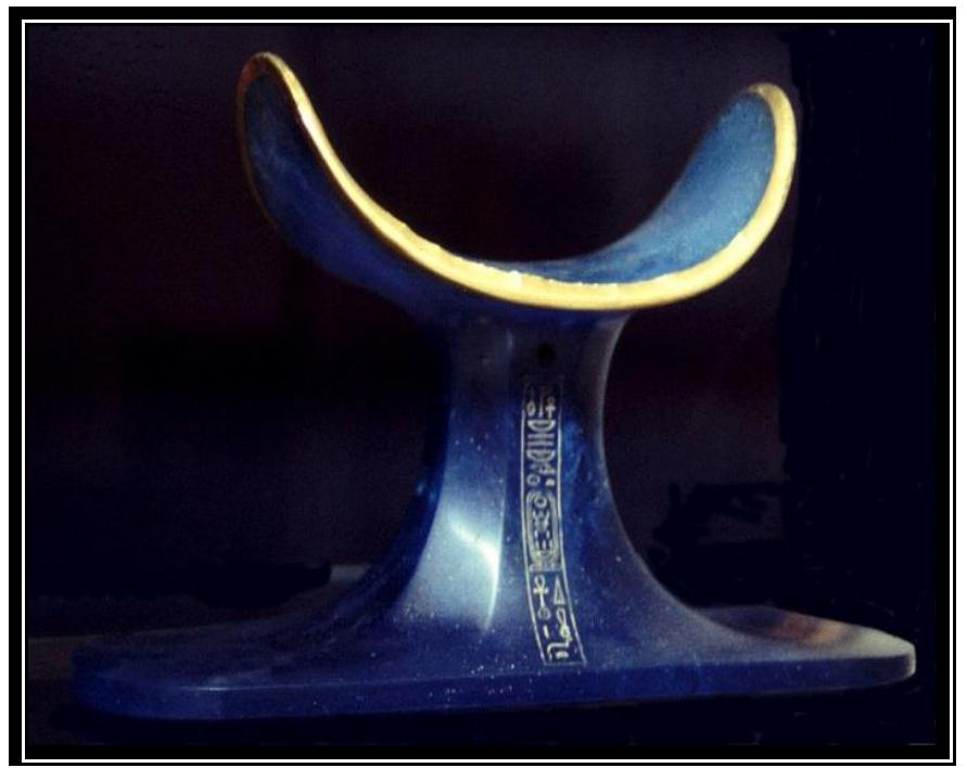Fig.18. Lapis Glass Headrest- Cairo Museum, (Summers, 2016) 
