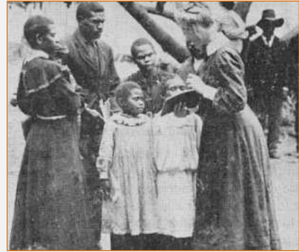 Image 15. Mrs Eustace with converts, Bundaberg, photograph taken after 1887.  Image 16. "Riots" in Mackay, the Northern Miner, 28.02.1883, pg22? 
