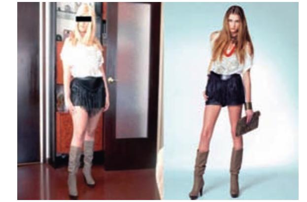 Figure 4: Imitating models in magazines (user’s collage).  Figure 3: Self-representation as a performance, ‘on stage’. 