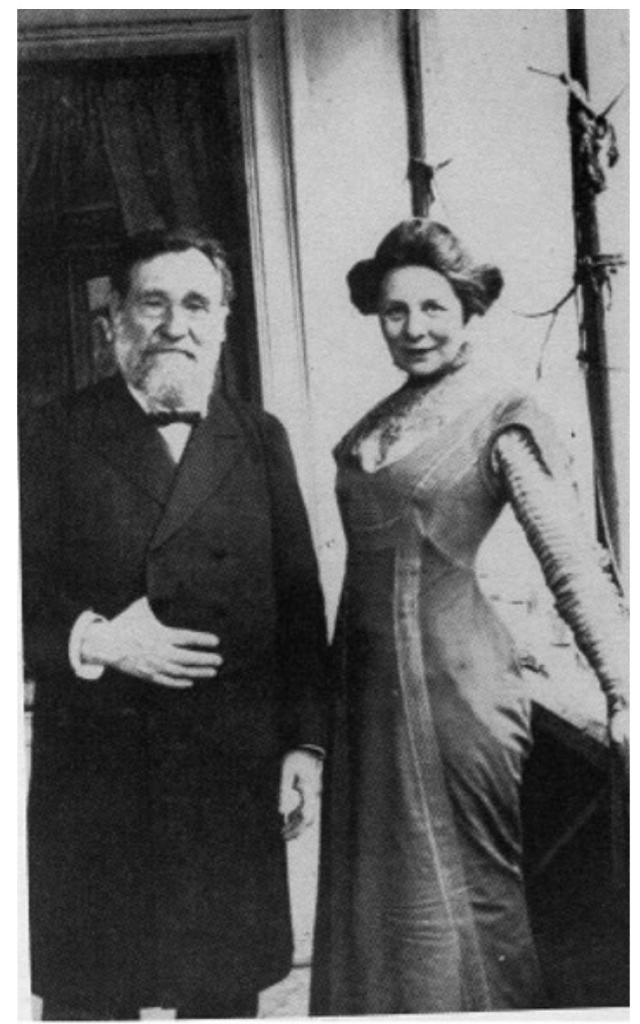 Figure 4. Elie and Olga Metchnikoff, approximately 1906 [4].  After the disruption caused by Alexander II’s assassination, and in order to improve his research opportunities, he accepted an offer from Louis Pasteur to join him in Paris, in 1888, initially without stipend, where he led and interacted with a talented group of microbiologists including Bordet, Roux and Gengou. Although he always favoured the comparative approach, using simple organisms to glean general principles of physio- pathology, he embraced the concerns of Pasteur and his colleagues, turning to experimental infectious disease and immunity. It is striking to consider how scientists like Metchnikoff managed to keep abreast of activities across Europe, through frequent visits, correspondence and congresses. It is also remarkable how passionately criticism was offered and rebutted,  not least by Metchnikoff, but, in his case, always grounded in experimental facts, combined with considerable polemical skill. The climate of Franco-Prussian nationalism embroiled Pasteur, Koch and many others, and Russian and British investigators were often recruited to their scientific cause by the major protagonists.  After the disruption caused by Alexander II’s assassination, 