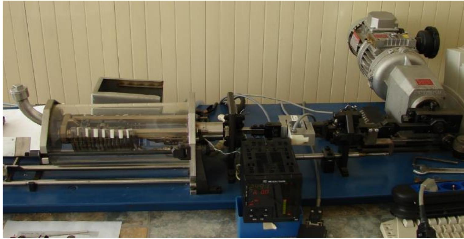 The fatigue testing equipment (Figure 1) was designed and built in 2002 at ICN and is used to test multiple types of samples.  Figure 1. The equipment used for simulated power cycling fatigue 