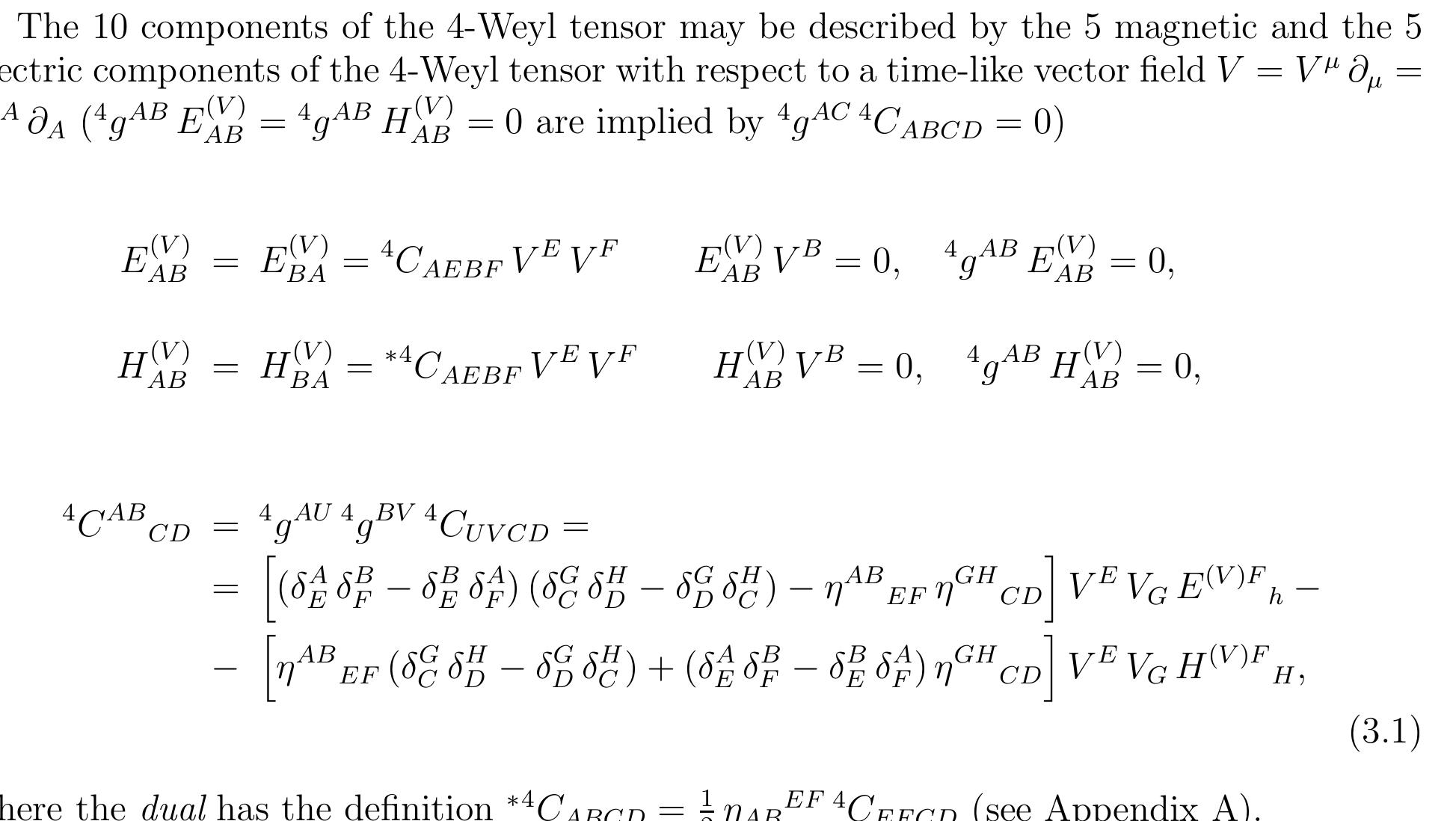 Ill. THE ELECTRIC AND MAGNETIC COMPONENTS OF THE WEYL TEN- SOR WITH RESPECT TO THE CONGRUENCE OF THE EULERIAN OB- SERVERS 