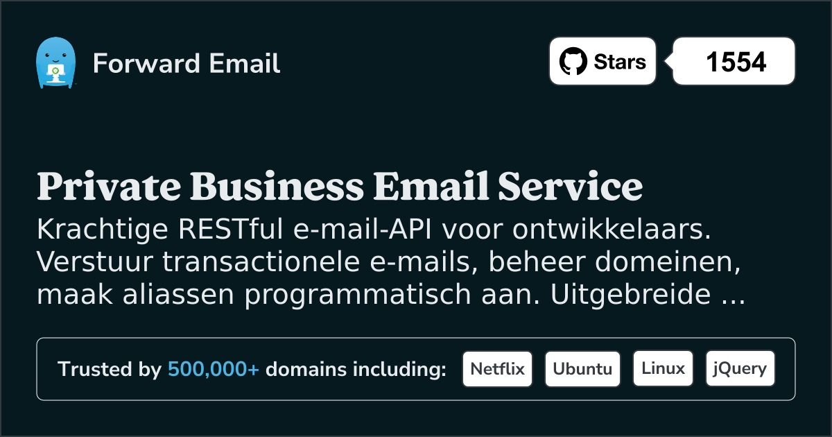 E-mail-API voor ontwikkelaars - RESTful API met webhooks & SMTP 2026
