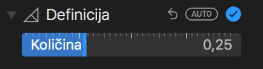 Kliznik Jasnoća u prozoru Prilagodi.