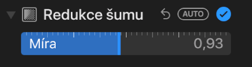 Jezdec Redukce šumu na panelu Úpravy