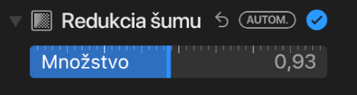 Posuvník Redukcia šumu v paneli Úpravy.