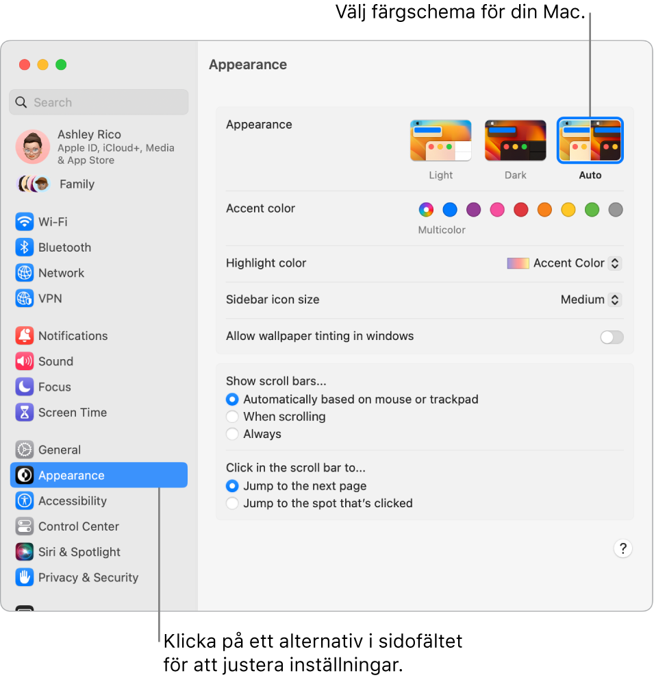 Okno System Settings.