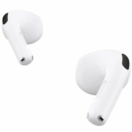 顯示AirPods 4。其中一側 AirPods 的耳機柄正被按下。