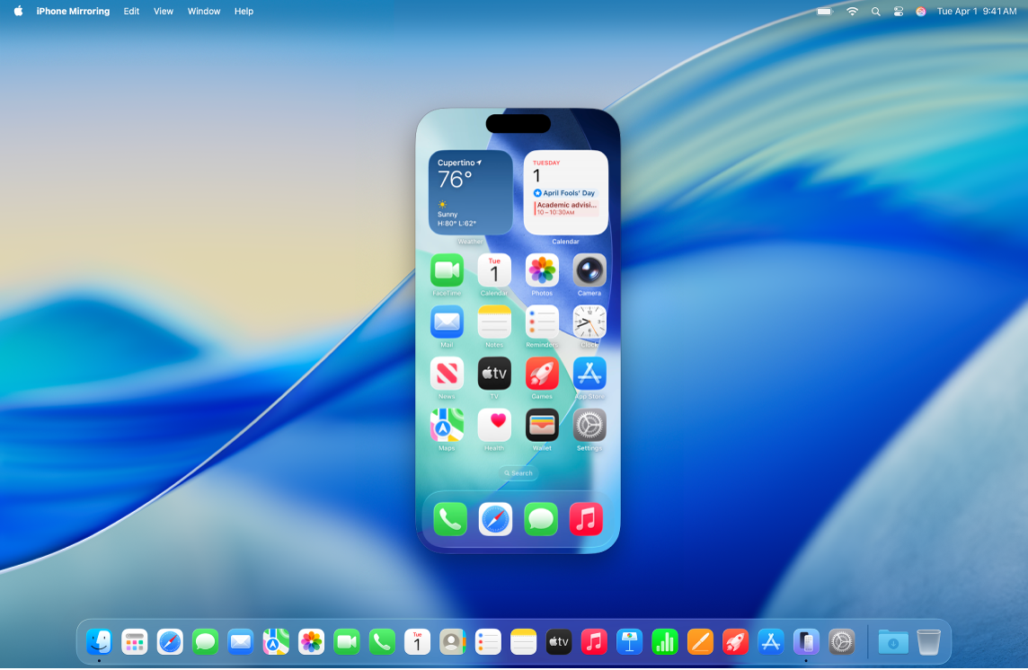 L’app Duplica iPhone viene visualizzata sulla scrivania di un Mac.
