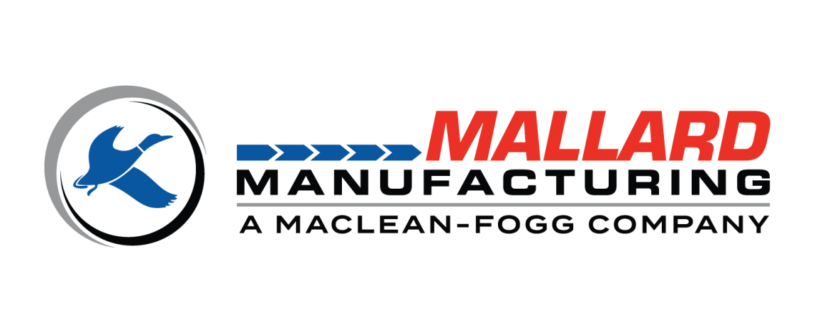 MM_Full-Color-Tag_WEB – MacLean-Fogg Mallard Manufacturing logo: blue mallard inside a gray ring, with bold red 'MALLARD' and 'MANUFACTURING' text and 'A Maclean-Fogg Company' subtitle.