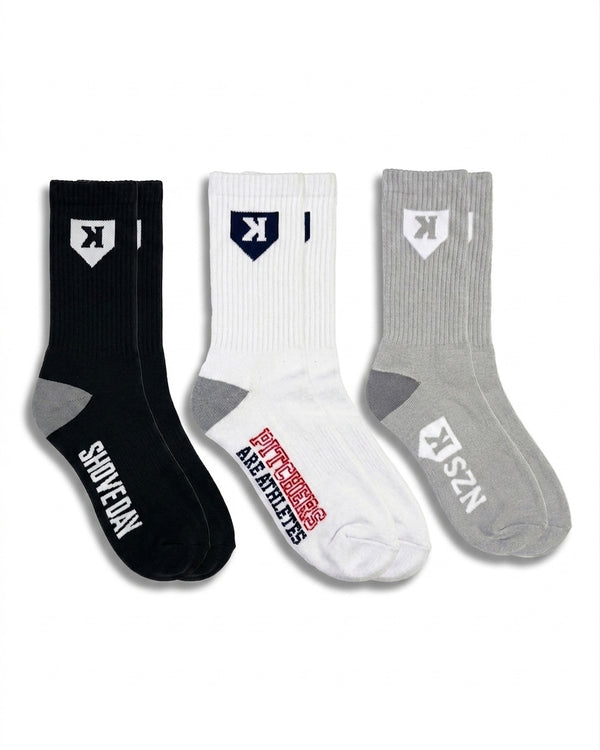 Pitchers Only 3-Pack Trainer Socks