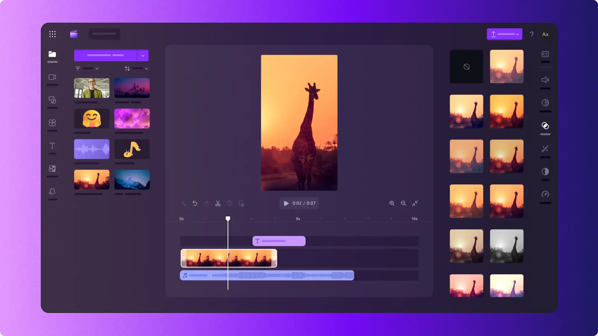 Clipchamp で TikTok 動画を編集しているユーザー。