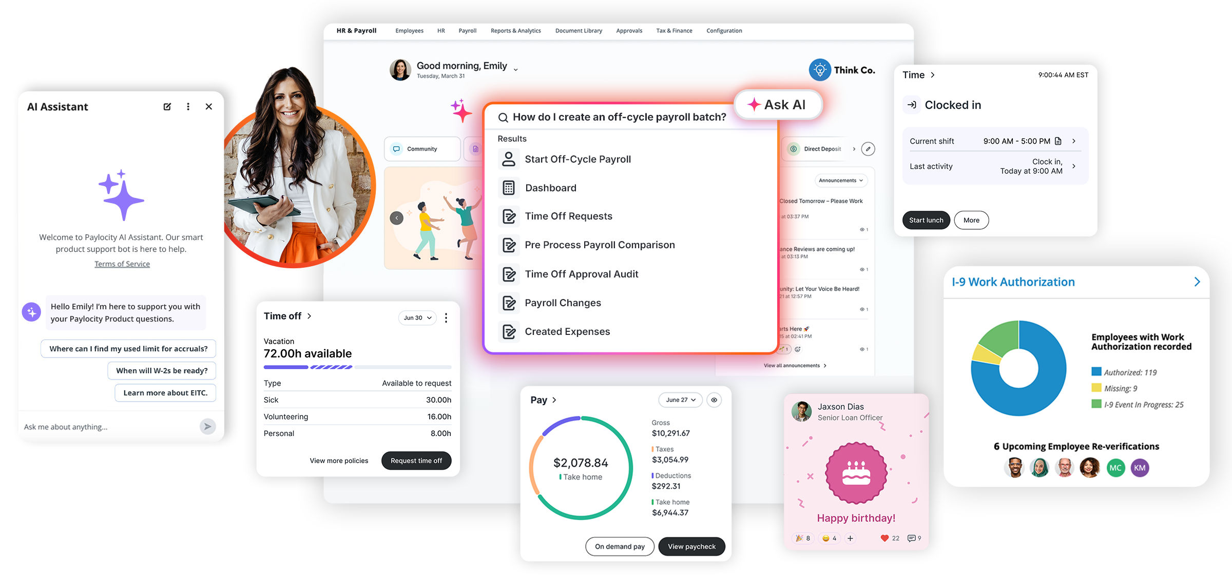 Screenshot of Paylocity Products