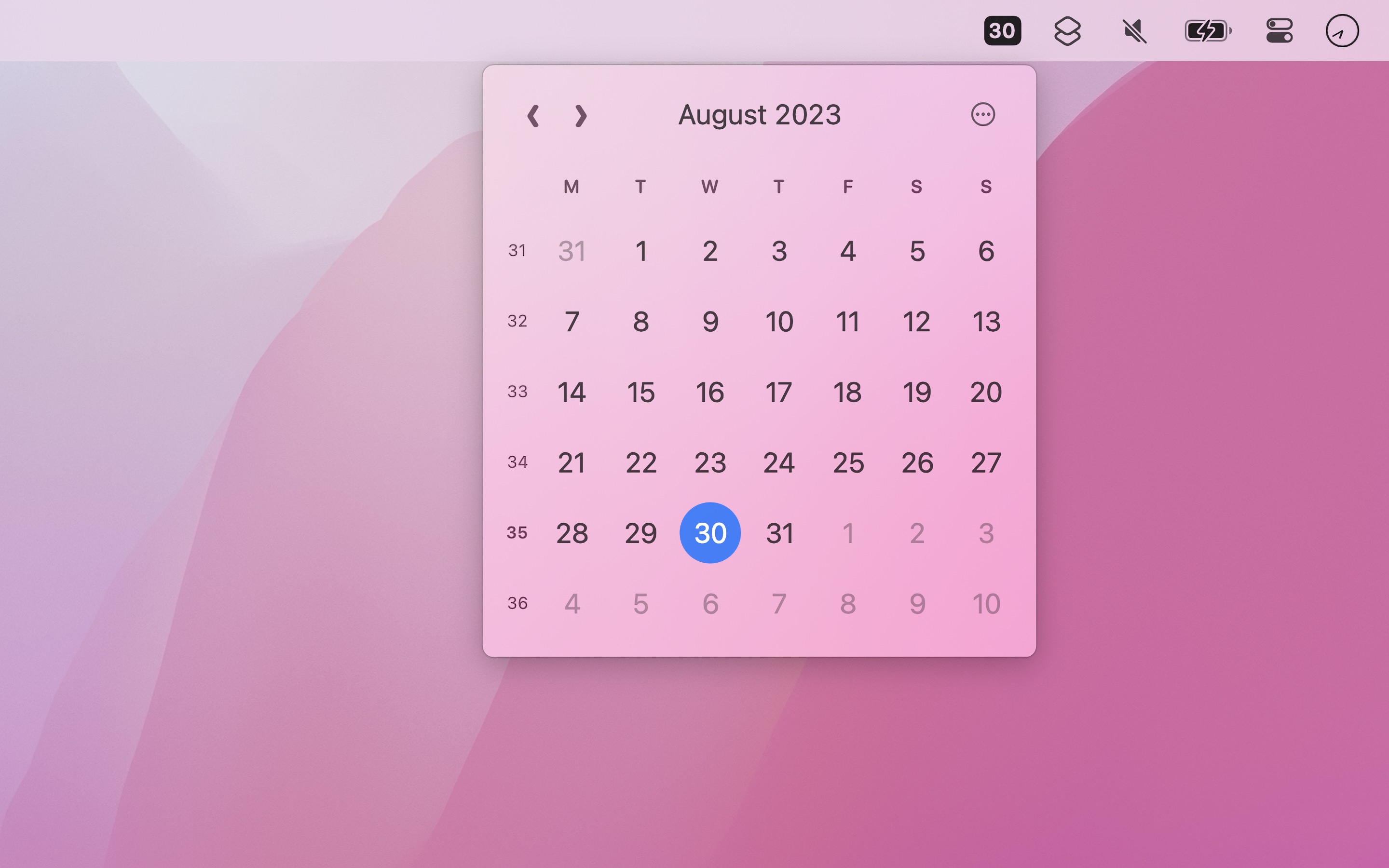 Menu Bar Calendar screenshot 2