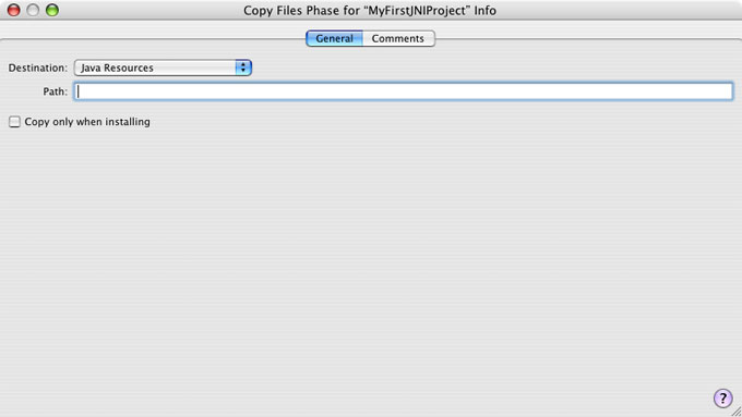  Changing the Destination to Java Resources.