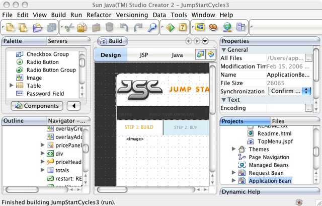 Java Studio Creator User Interface