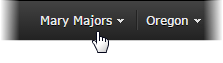 Identity menu on the navigation bar