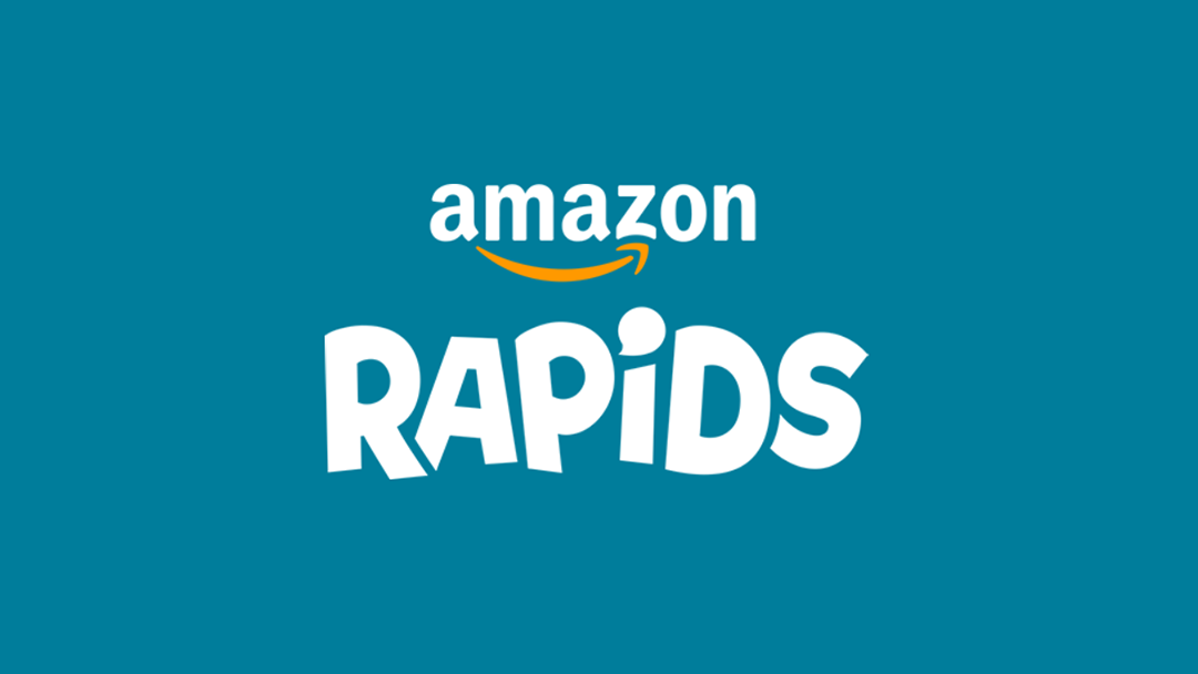 A child is laying dow reading rapids and the chat bubbles are jumping out of the device, coming to life.