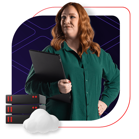 Technical Account Manager with laptop