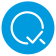qualify software logo with white q in blue background with checkmark